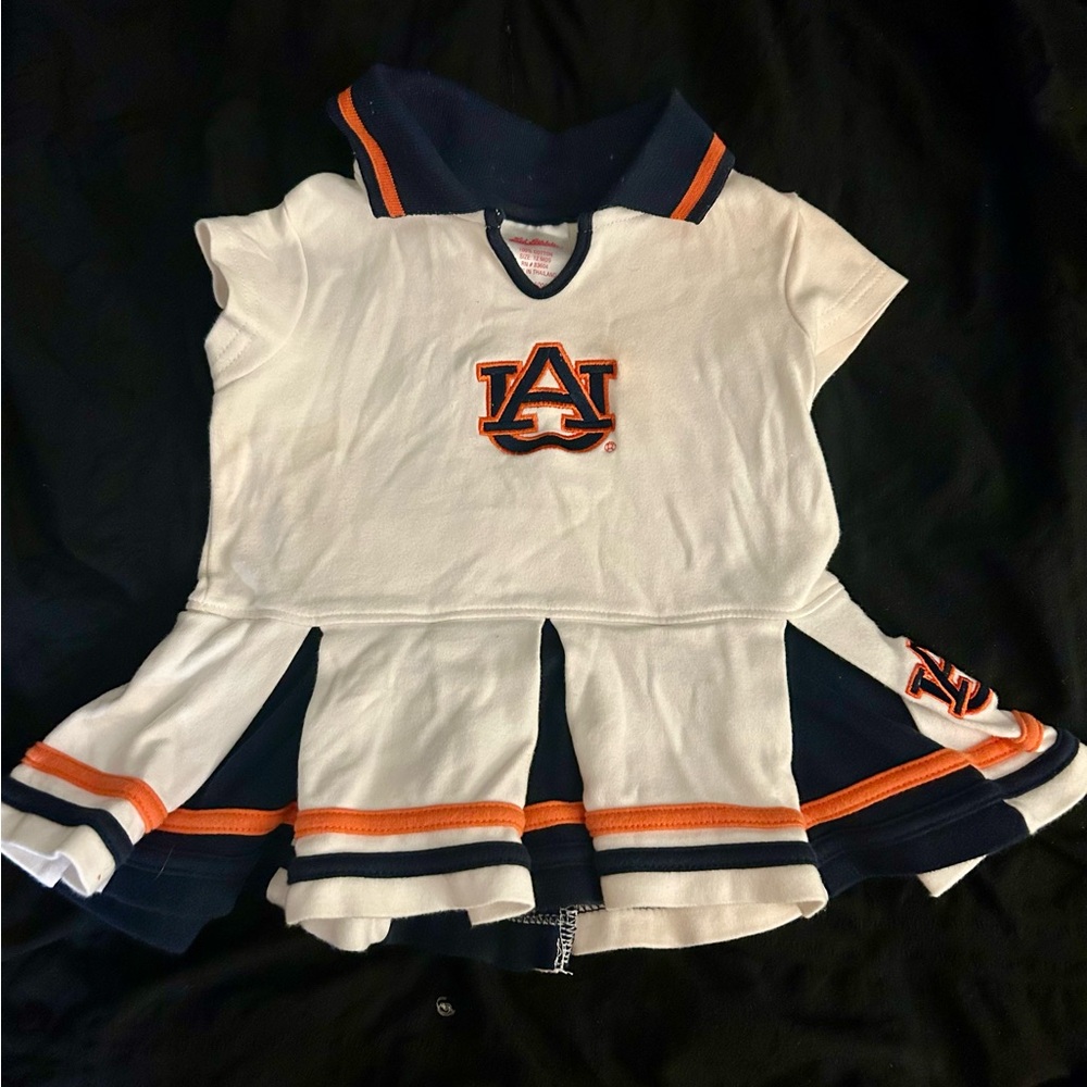 Kids White and Navy Shirt with Orange Accents